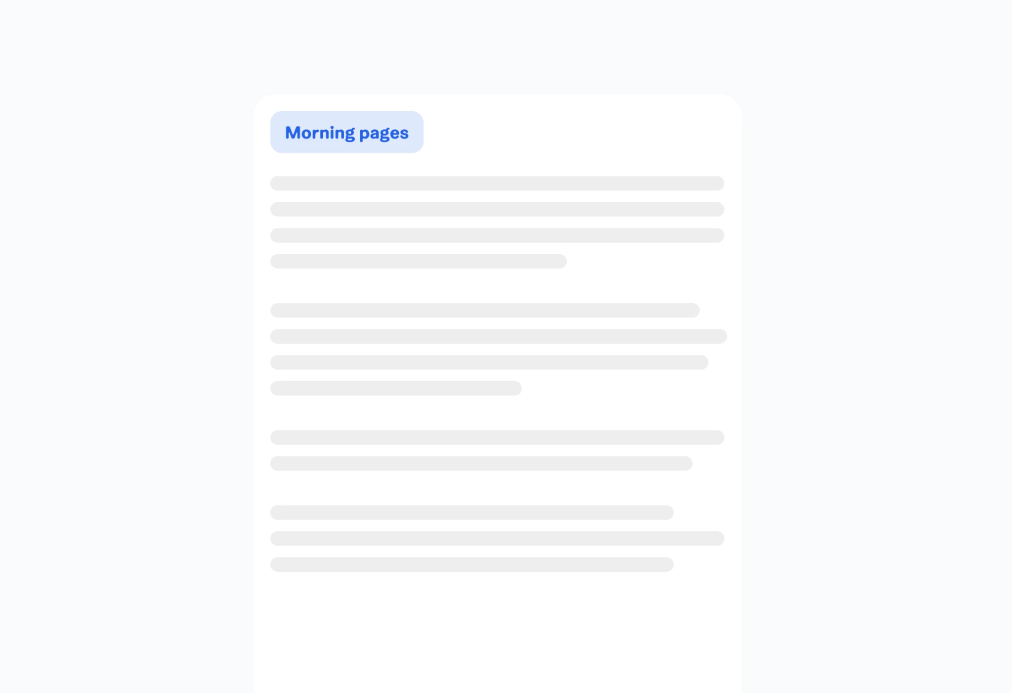 Droplist morning pages view