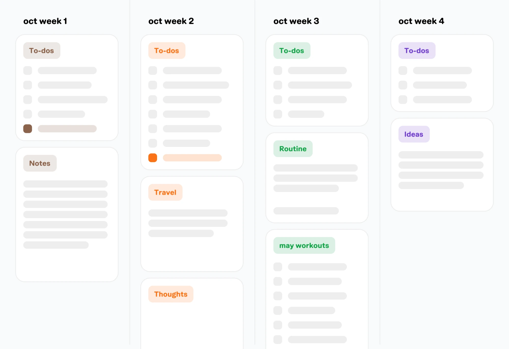 Droplist weekly planner view